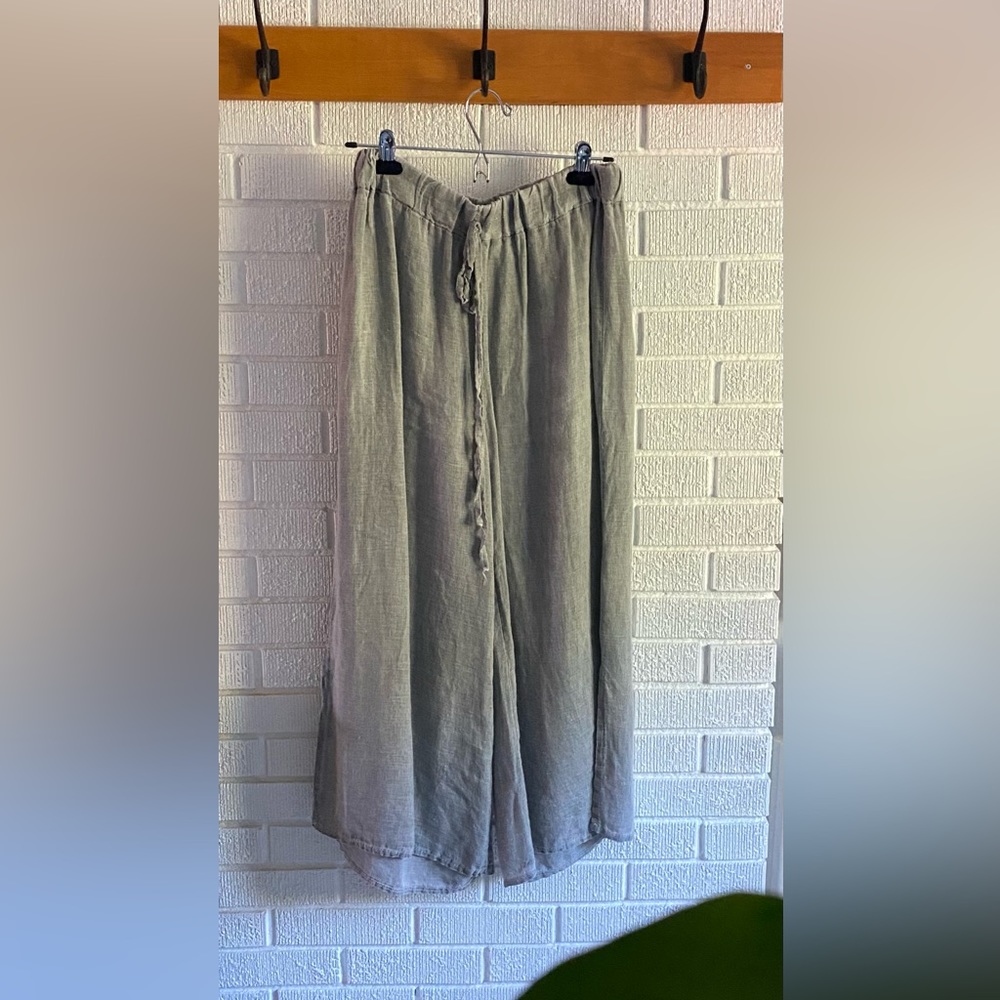 Italian Linen Wide-leg Pants